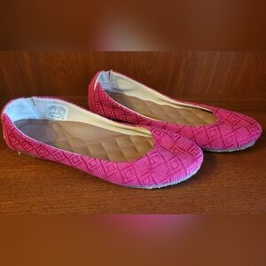 Reef Pink Textured Women's Flats